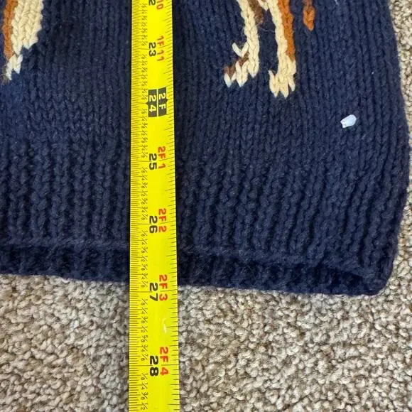 VTG The Eagle's Eye Hand Knit Cardigan Sweater Small Oversized Texas Longhorn - Picture 15 of 16